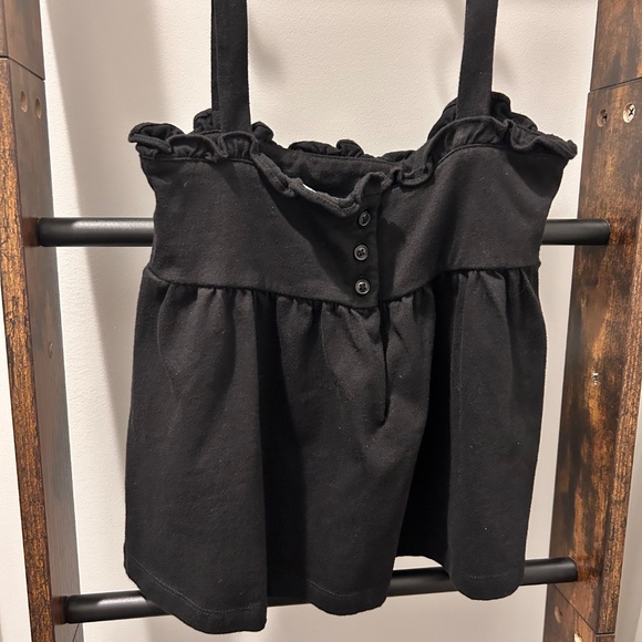 Cropped tank with ruffle and lace trim detail, button back closure - Picture 2 of 3